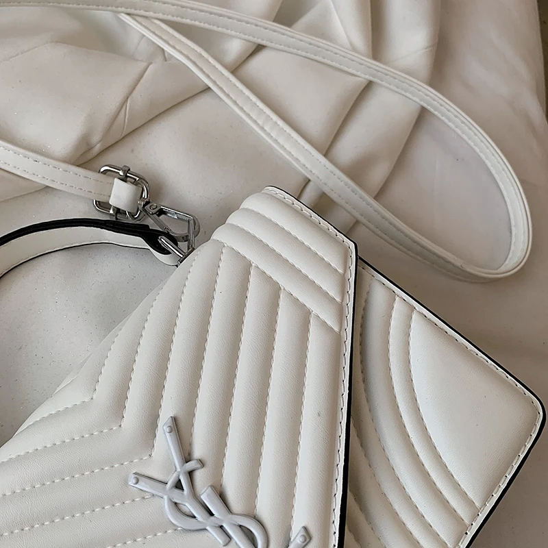 

Luxury Designer Girl's Shoulder Bag Fashion Small Square Bags For Women 2020 Solid Lattice Leather Handbag Casual Crossbody Bags