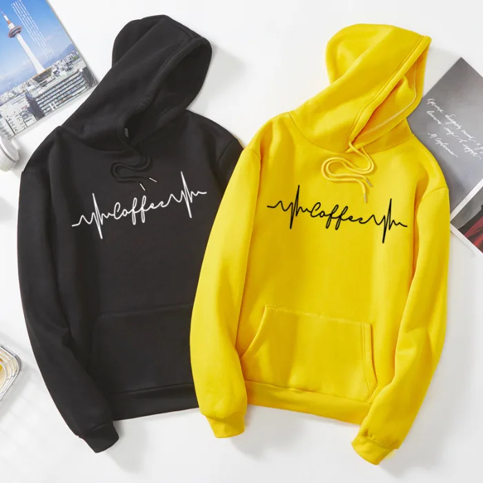 

Qrxiaer Autumn Hooded Fleece Loose Long Sleeve Half Broken Heart Sweatshirts Winter Coat Women Men Hoodies Couple Sweatshirts