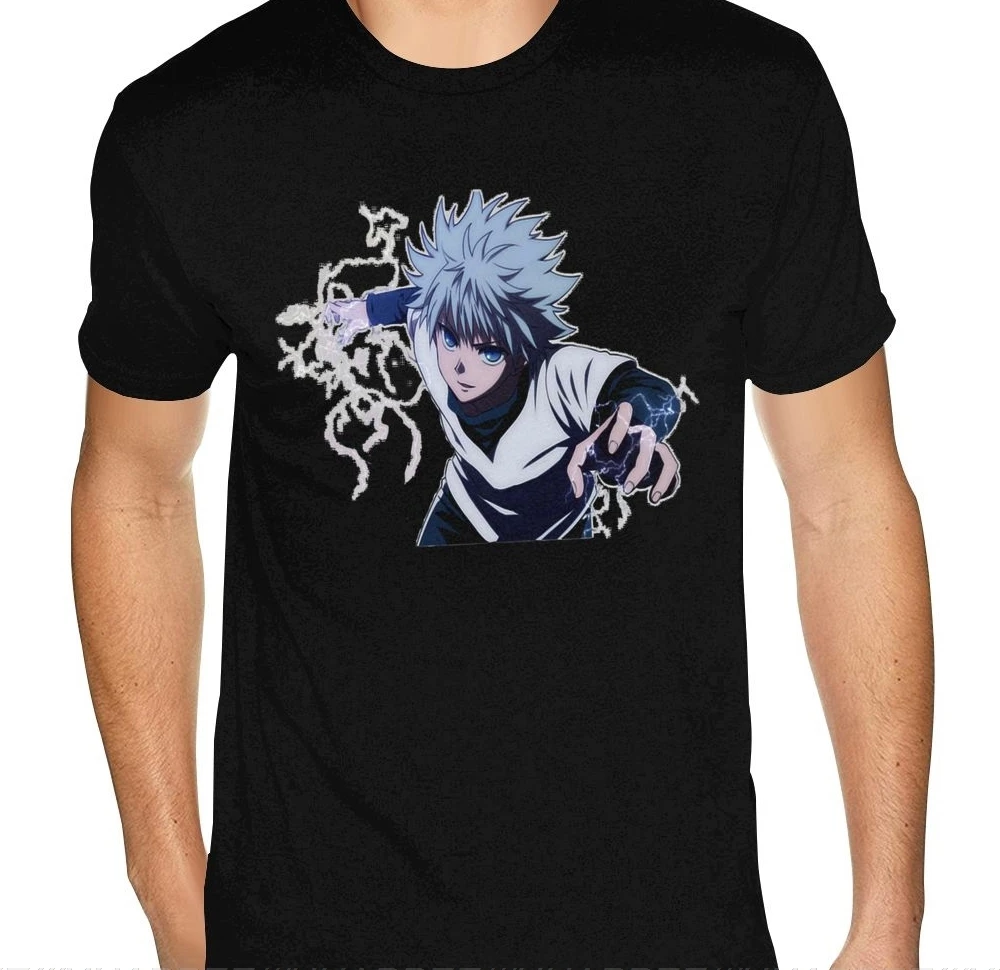 Мужская рубашка Killua With His Power сделанная на заказ из чистого хлопка с коротким