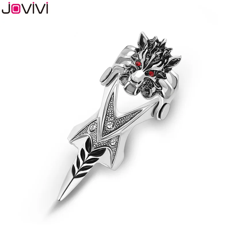 Кольцо Jovivi мужское с двумя кольцами ювелирное изделие в готическом стиле