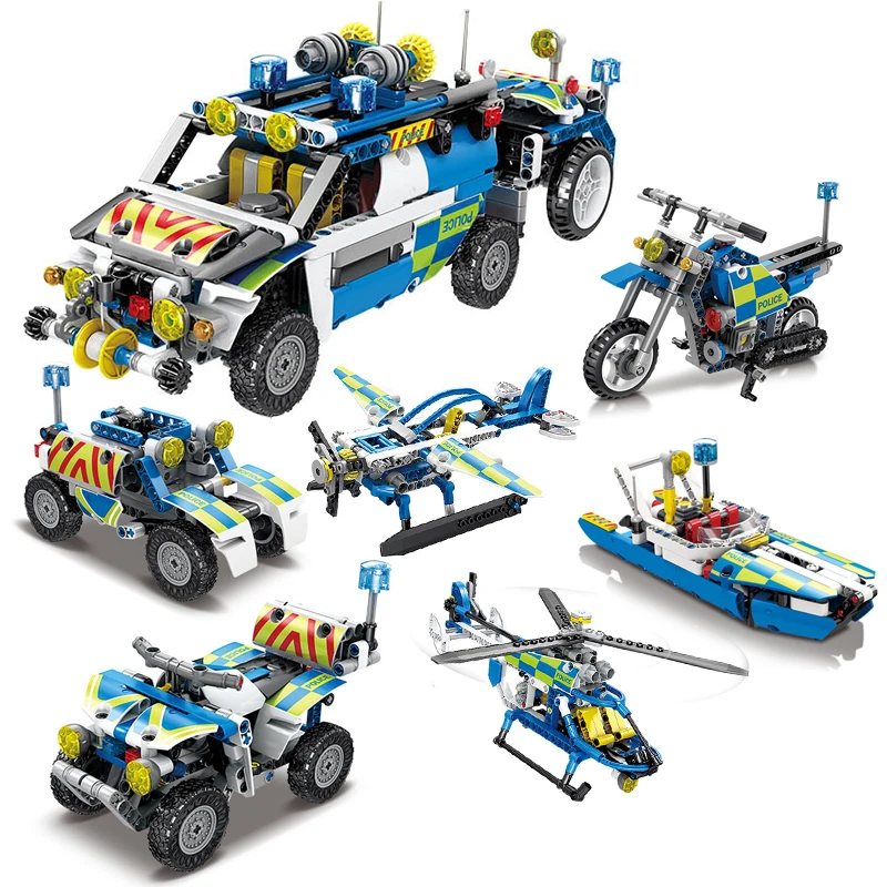 Конструктор патруль городской полиции мотоцикл вертолет самолет техническая