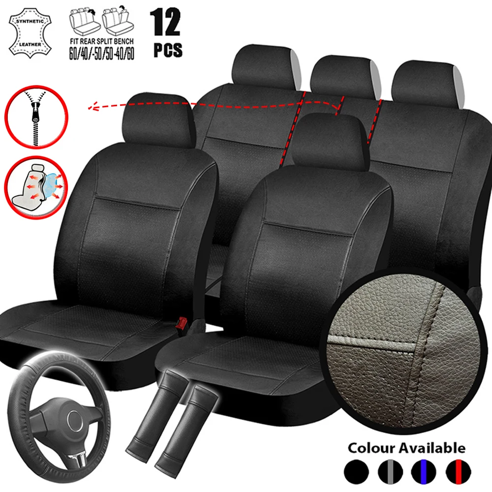 

PU Leather Car Seat Covers Set Universal Auto Accessories for Chevrolet Lacetti Malibu Niva Sail Spark Spin Trailblazer Trax