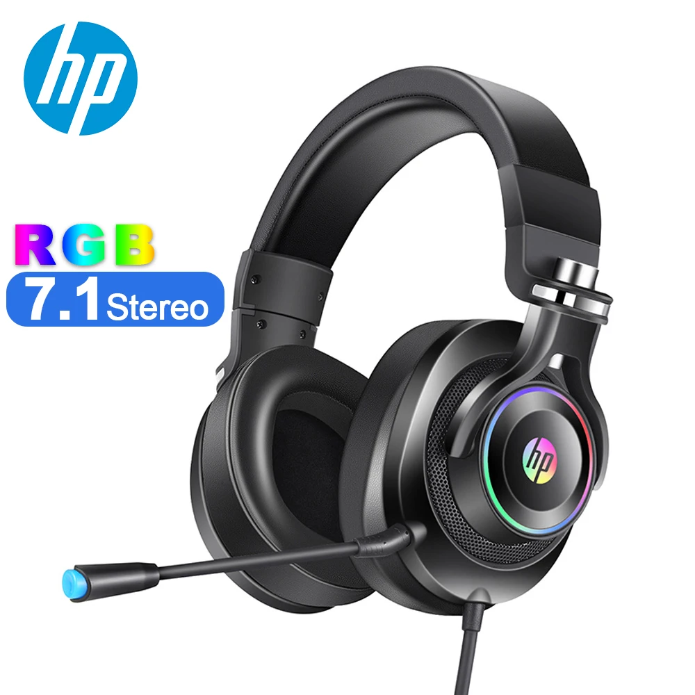 Игровая Гарнитура HP 7 1 с микрофоном и RGB подсветкой стереонаушники 3 5 мм USB
