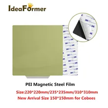 New Upgrade Removal Spring Steel Sheet Pre-applied PEI+Magnetic Base 150/220/235/310mm For CR10 Cobees 3D Printer Hot Bed Parts.