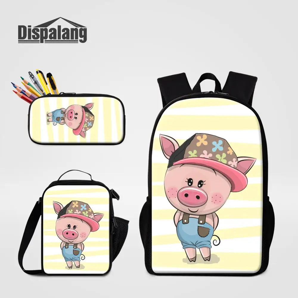 Школьные ранцы для мальчиков и девочек рюкзаки на заказ с милым принтом свинки