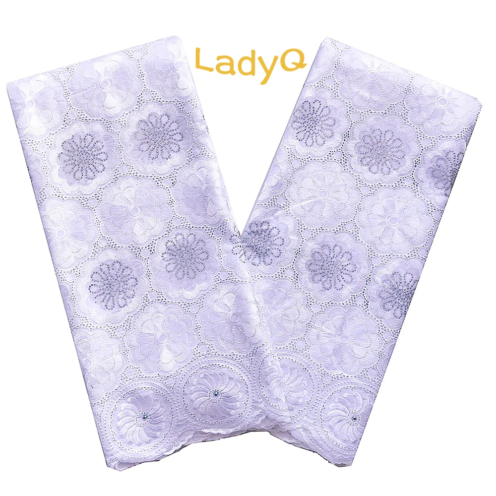 Белые нигерийские кружевные ткани для свадьбы 2018 Королевский синий хлопок