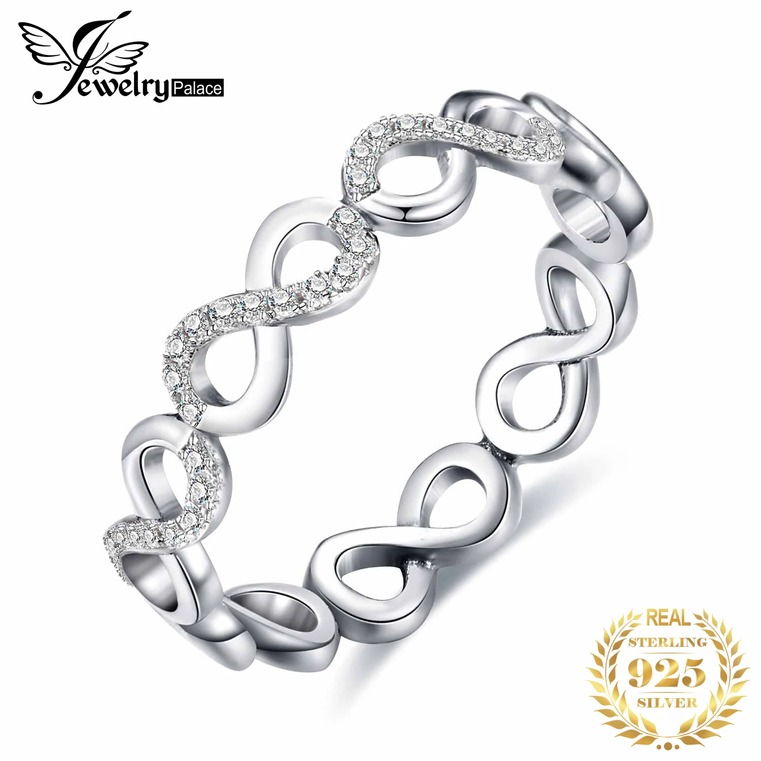 Jewelrypalace 925 пробы серебро любовь бесконечность Укладка кольцо для Для женщин