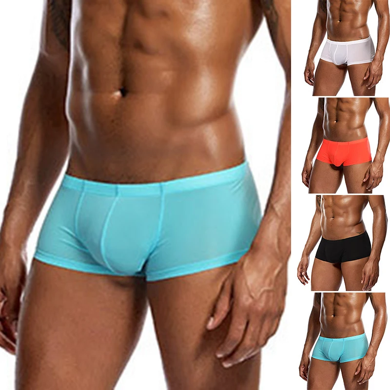 

Man boxers U Convex Underwear Male solid color sexy underpants Bulge Pouch Low Waist Boxer