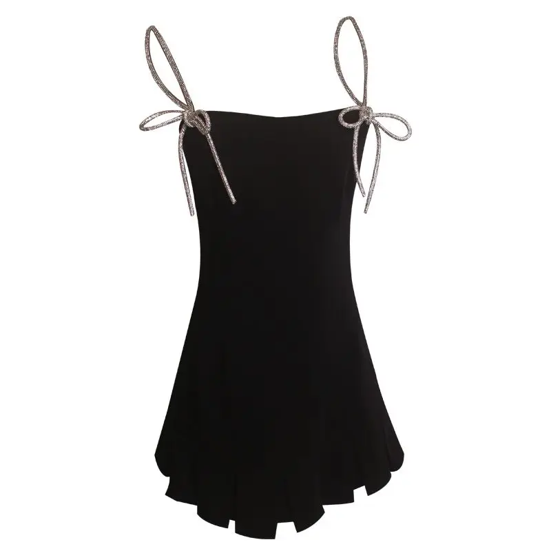 

2021 new The bowknot white dress sling dresses, light luxury ladies, high-end short skirt temperament