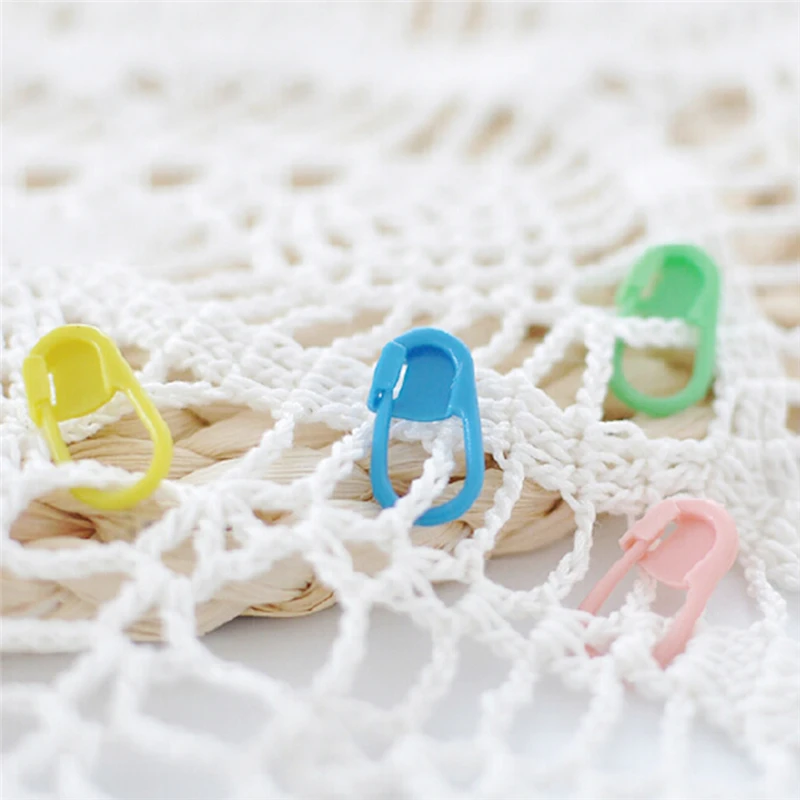 

20/50/100pcs Colorful Safety Pins Locking Stitch Marker Lock Pins Plastic Ring Marker Knitting Locking Tool Decor Craft Stitch