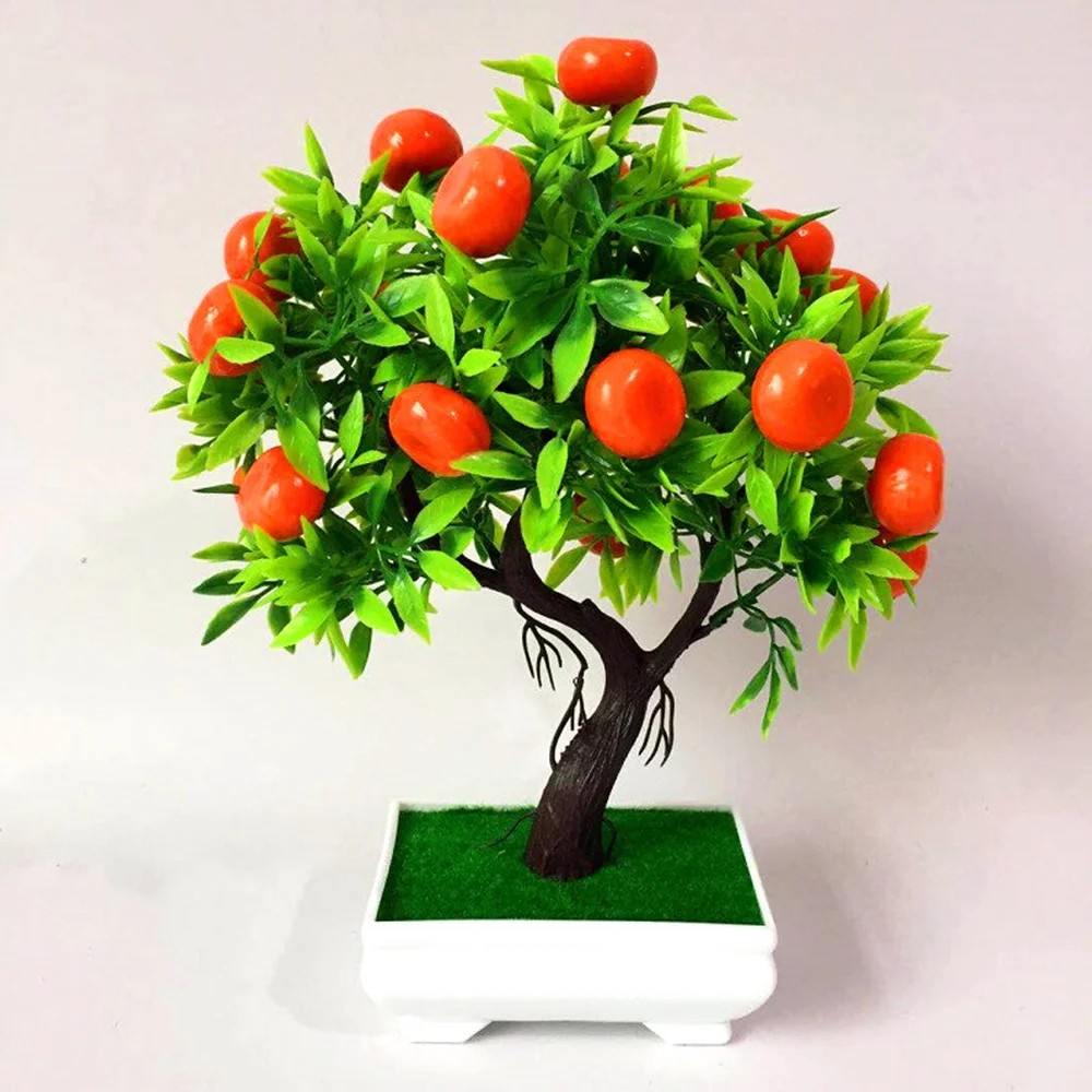 

Искусственное пластиковое дерево для украшения дома, искусственное растение, апельсиновое фруктовое дерево, легкое реалистичное