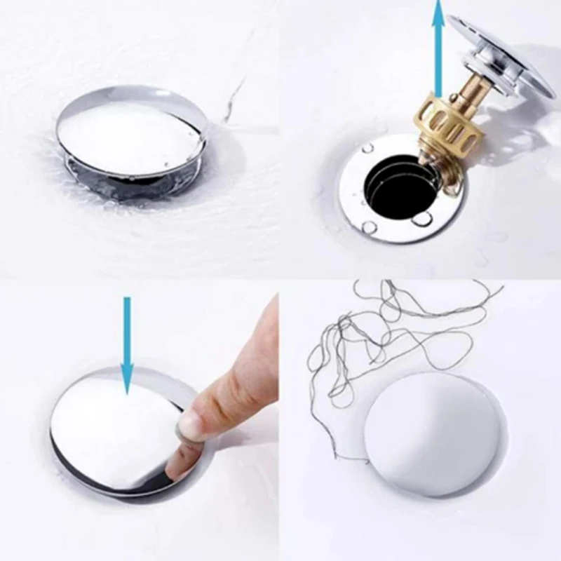 

Universal Wash Basin Bounce Drain Filter Sink Vanity Stopper Bathtub Plug Trap Bathtub Stopper Hair Trap#