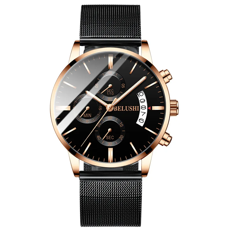 

Watch Men Fashion Sport Clock Top Luxury quartz watch men's business fashion three-eye timer calendar high-end watch trend