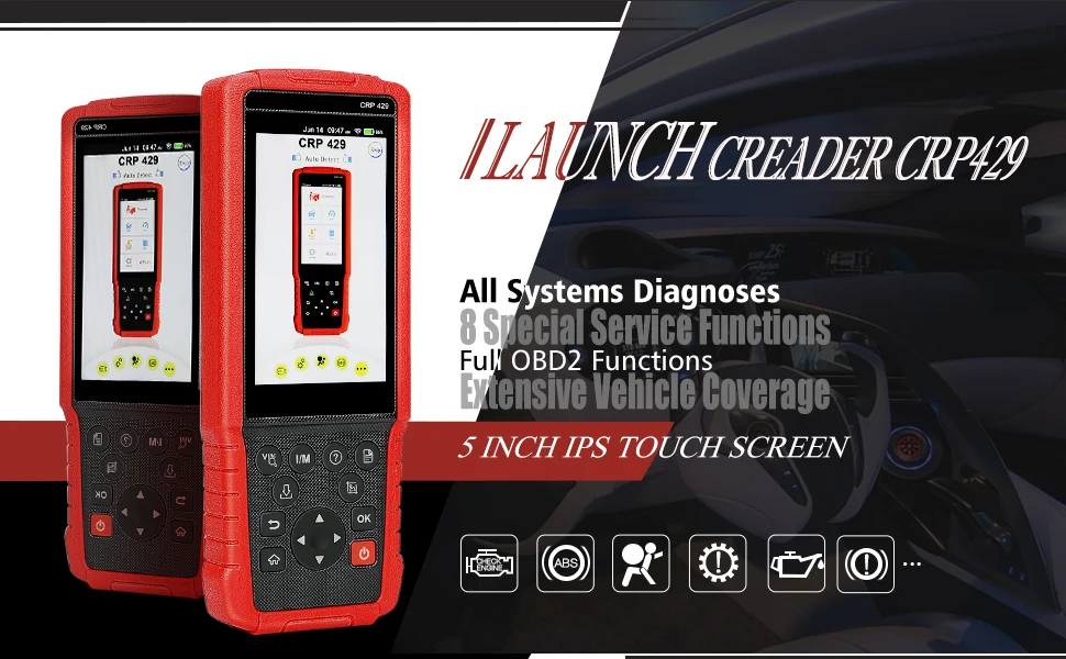 Launch X431 CRP429 OBD2 сканер полные системы автомобильный диагностический инструмент OBD АВТОМАТИЧЕСКИЙ считыватель кодов инструмент сканирования EPB IMMO инжектор кодирования pk 429C