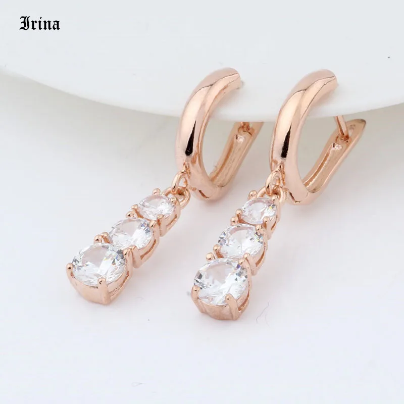 

Irina Cute korean earrings for women 2020 Classic Design Wedding Party Gift 585 Rose Gold Earrings For Women bridal earrings