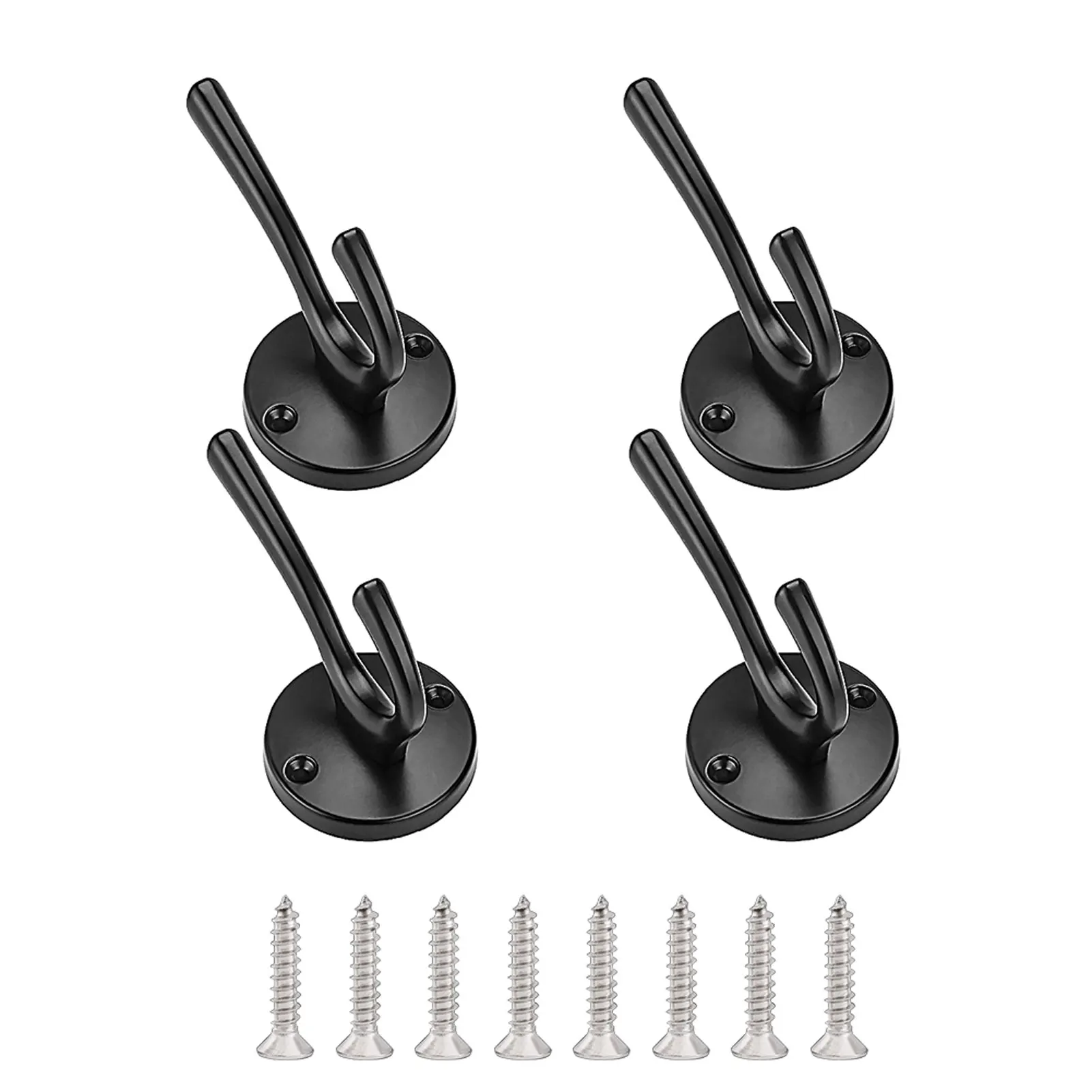 

4pcs Door Towel Bathroom Home Key Hanger Porch Coat Hook Hat Multifunctional Heavy Duty Kitchen Bedroom Wall Mounted Zinc Alloy