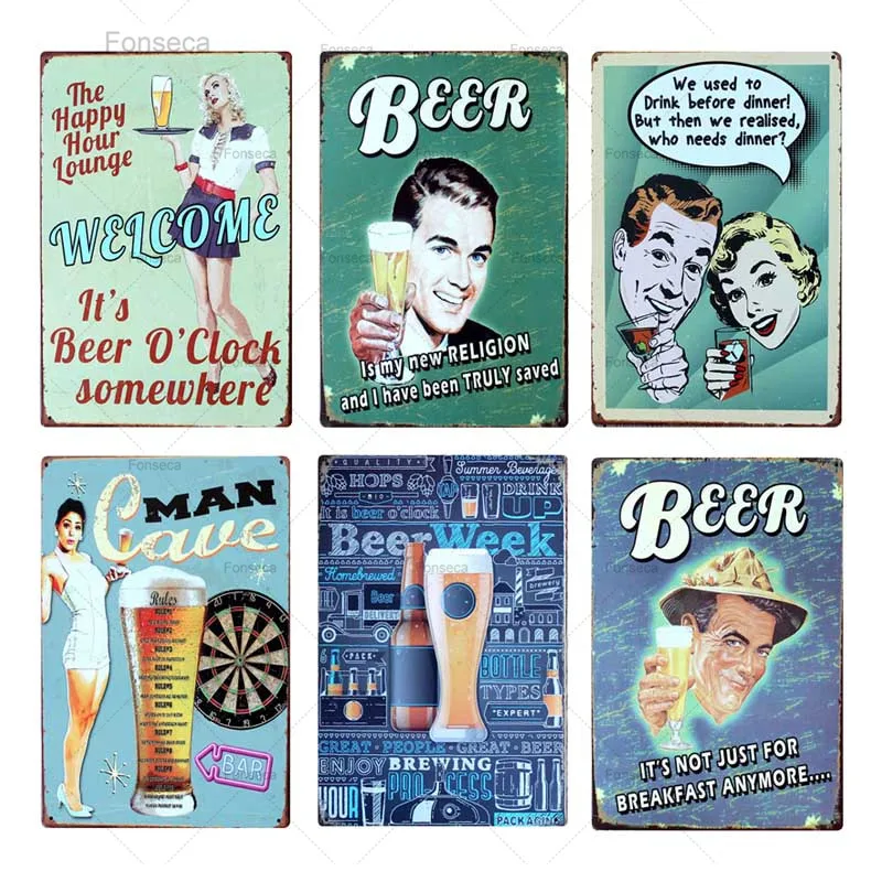 Жестяные вывески для коктейлей металлическая тарелка напитков настенный