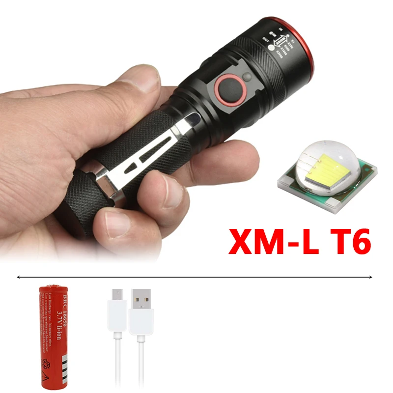 Package F 100000LM xhp70 светодиодный фонарик usb зарядка стрейч зум ударопрочный 18650 перезаряжаемый фонарик Сильный магнитный хвост - Испускаемый цвет: Package F