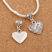 unchanged love in waves heart big hole beads 17 5x28 5mm 80pcs zinc alloy fit european charm bracelets b925