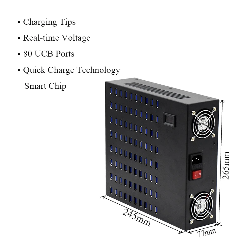 80 Порты зарядка через USB станция док для 800W Мощность дома в публичных
