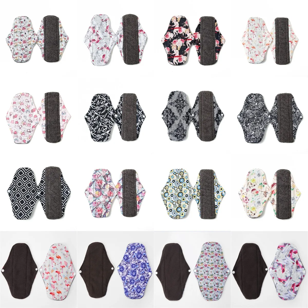 

1PCS Organic Bamboo Charcoal Washable Hygiene Menstrual Pads Heavy Flow Sanitary Pads Lady Cloth Pad Reusable Pads