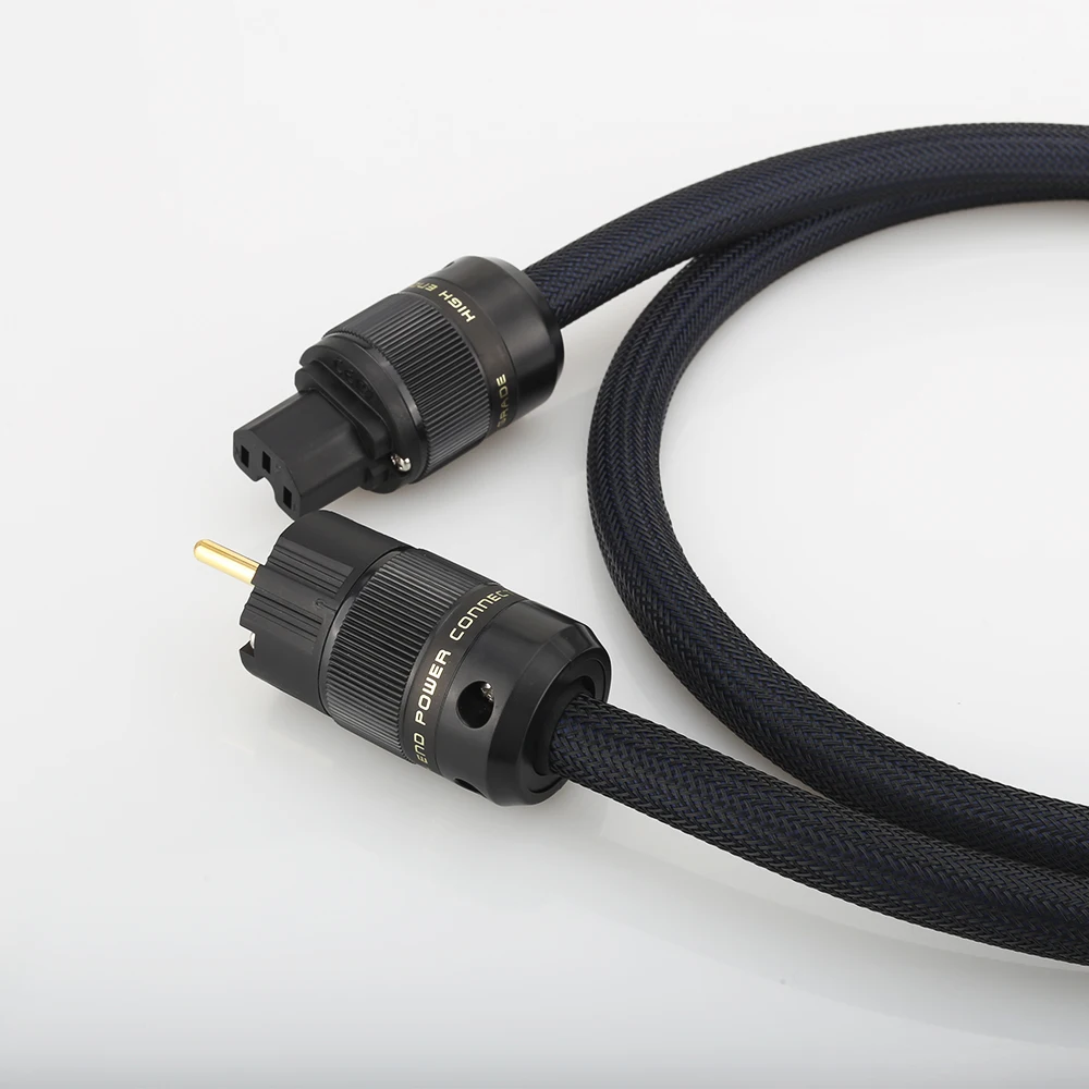

Audiocrast P110 Silver Plated Audiophile AC Power Cable Pure Black Power Cord Cable HIFI HI END Schuko US
