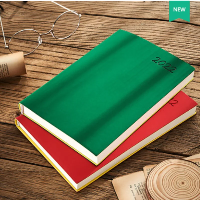 

2022 Leather PU Soft Cover Simple Dialy Planner Journal Agenda Notebook Office School Supplies Stationery Gifts Traveler