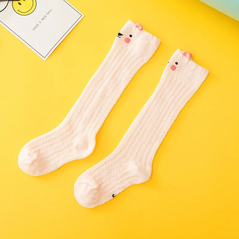Гольфы выше колена с рисунком из мультфильма для малышей сетчатые летние детские