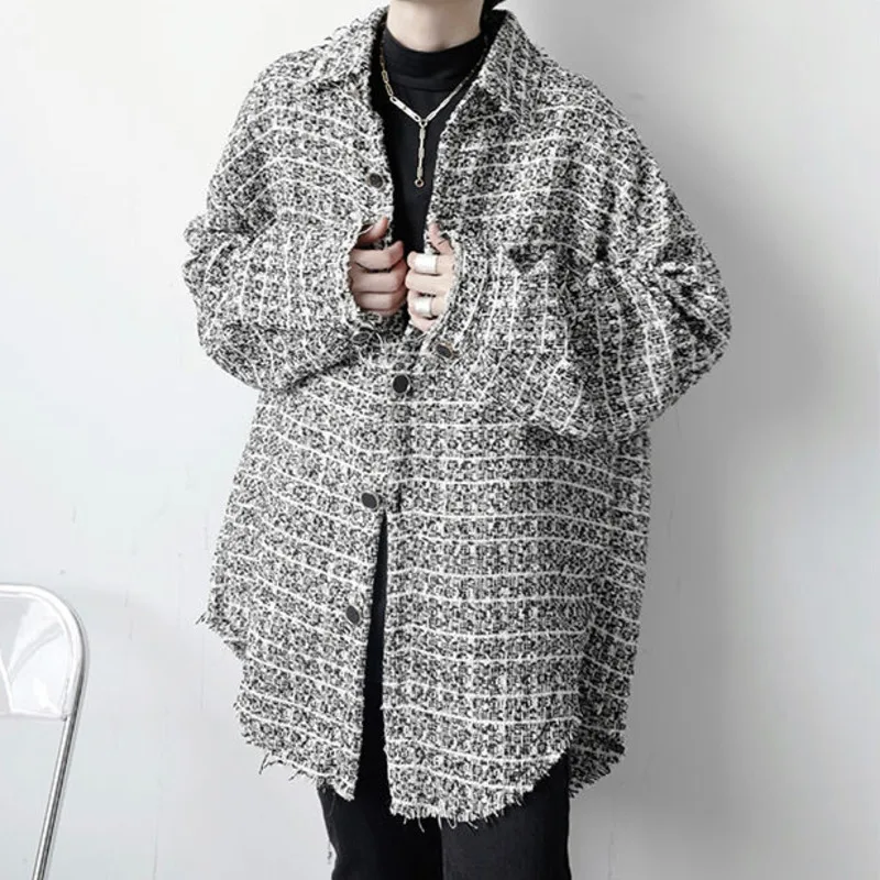 Мужская одежда IEFB модная клетчатая куртка в Корейском стиле Новинка осени 2022