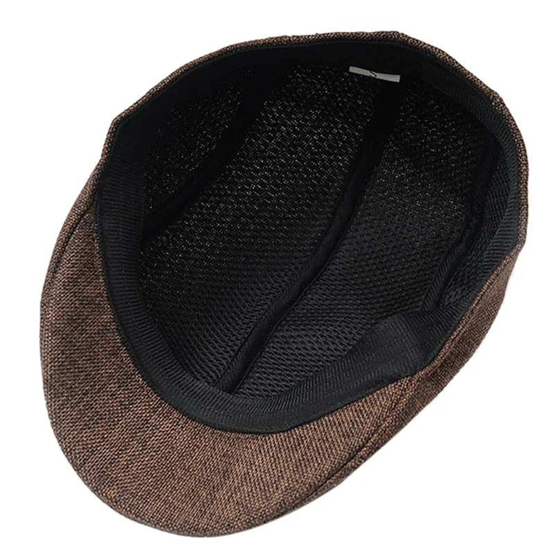 

5 Colors Mens Vintage Herringbone Flat Cap Boy Male Durable Sports Peaked Riding Hat Beret Country Golf Hats Caps 1PC