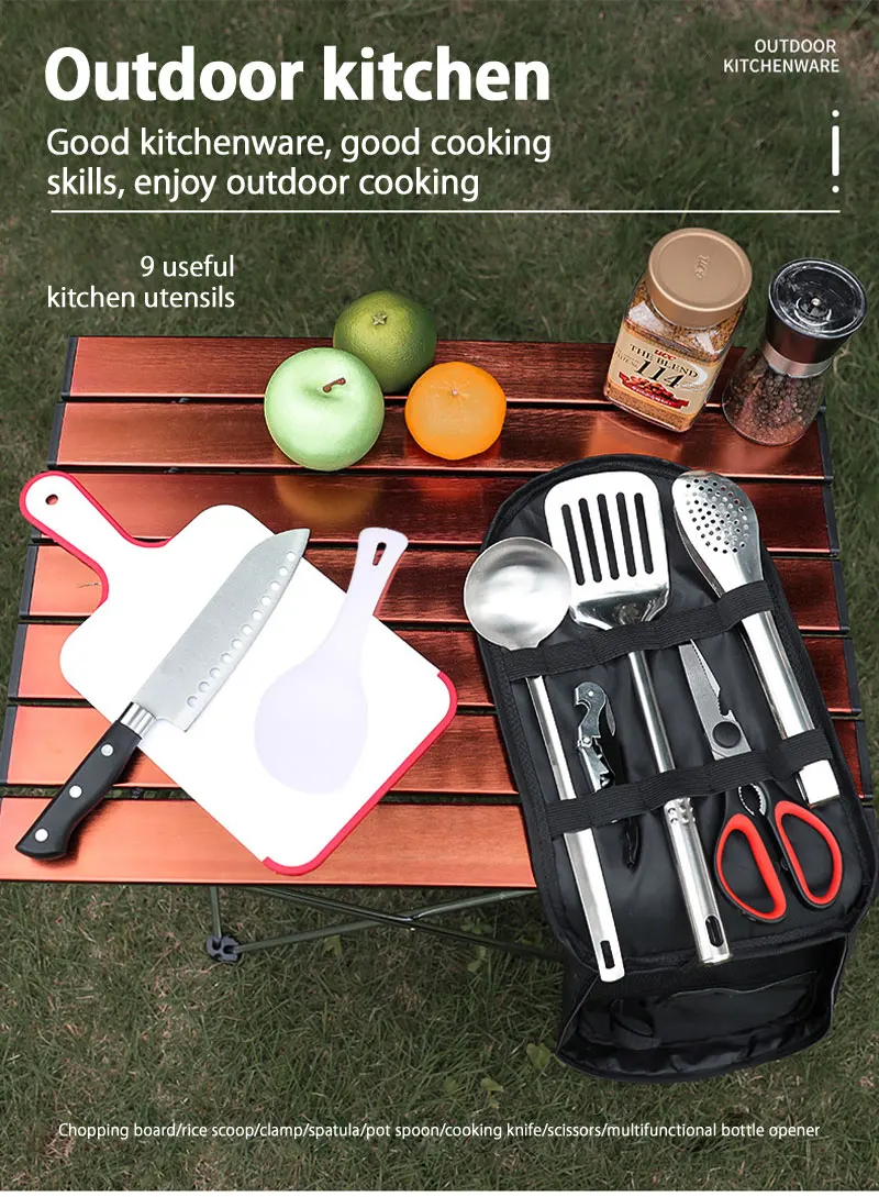 Набор посуды для пикника комплект из 9 предметов барбекю | Спорт и развлечения