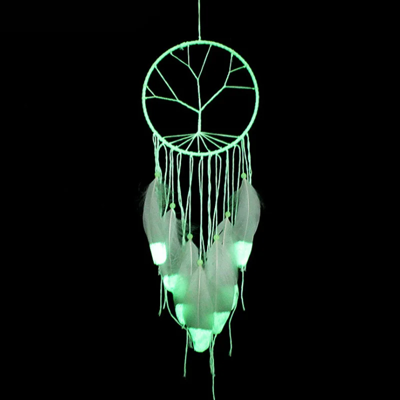 

Dreamcatcher's Tree of Life Fluorescent Dreamcatcher Indoor Handmade Pendant Ornament Valentine's Day Gift XR078