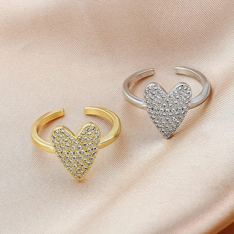

Heart Rings for Women Wedding Engagement Bridal Open Woman Diamond Ring Jewelry Cubic Zirconia Stone Elegant Ring Accessories