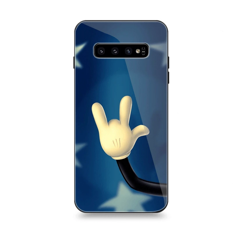 Чехол для телефона Стекло samsung A10 A20 A30 A40 A50 A60 A70 S7 край S8 S9 S10 плюс с Микки Маусом