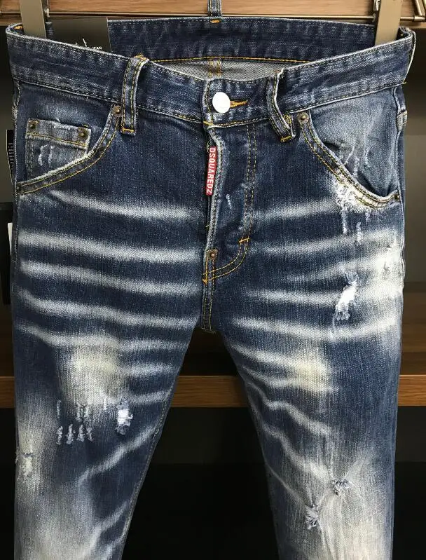 Authentic Classic DSQUARED2 Men Jeans Pencil Pants Party Casual Pants Streetwear 2021 Denim Male Clothing 9707