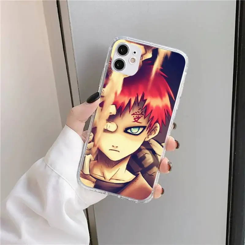 

Naruto Gaara Phone Case Transparent for iPhone 11 12 mini pro XS MAX 8 7 6 6S Plus X 5S SE 2020 XR