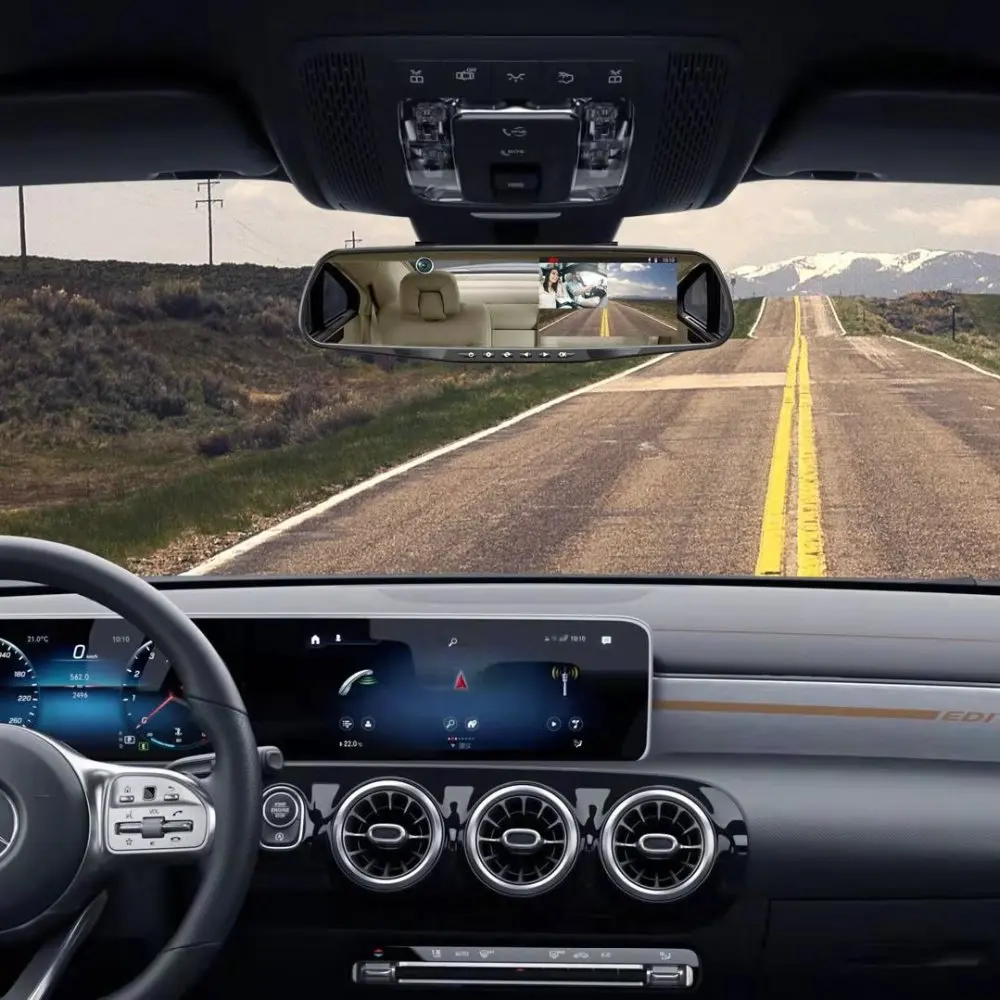 LUU 1080P FHD Автомобильный видеорегистратор dash cam Скрытая Встроенная камера 5," ips зеркало заднего вида цифровой видеорегистратор двойной объектив видеокамера