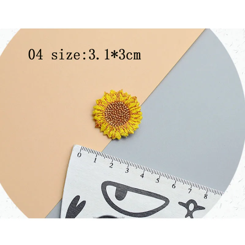 Набор железных вышитых нашивок с подсолнухами рюкзак для одежды полоски на