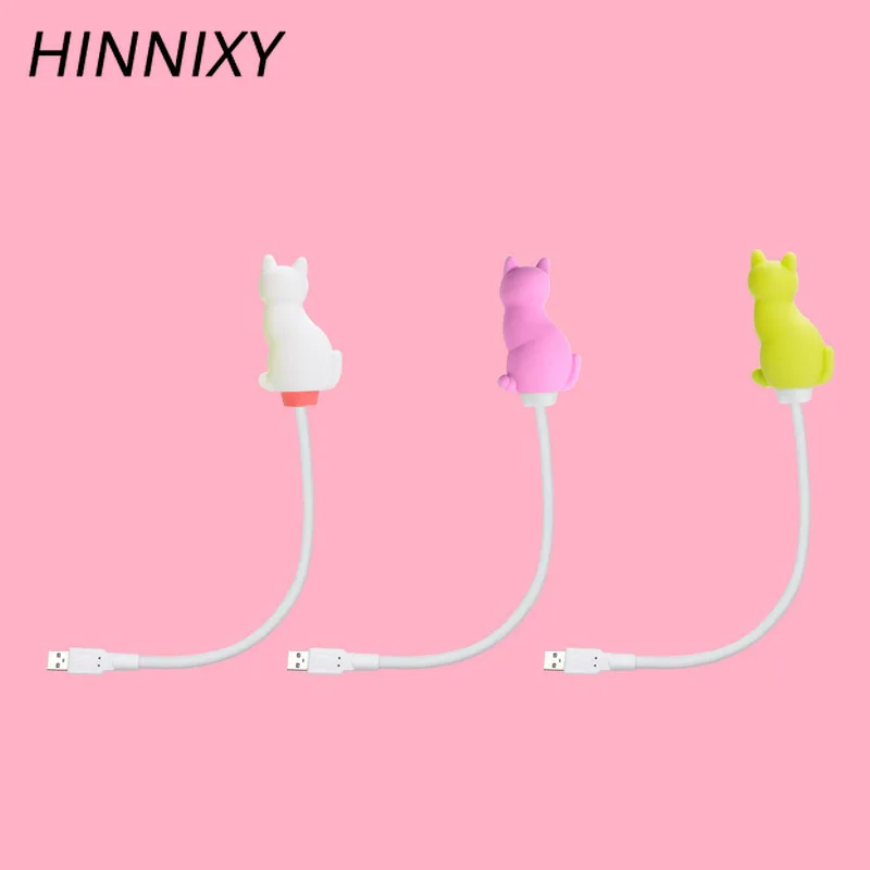 Hinnixy USB кошка моделирующая настольная лампа силиконовая животное DIY портативный