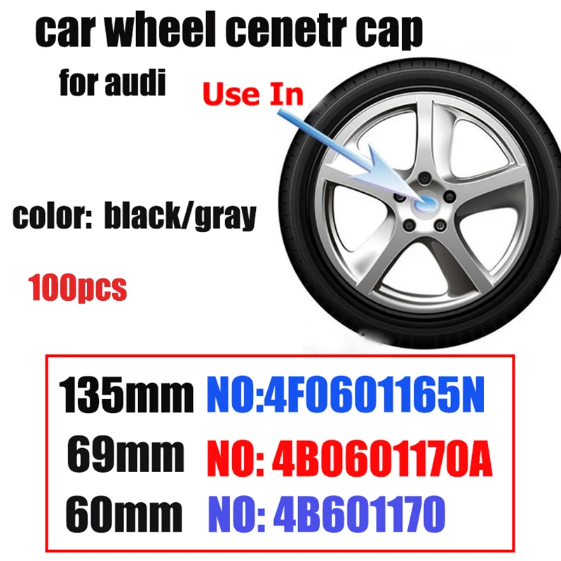 

Wholesale 100pcs 60mm 69mm 135mm Car Wheel Center Hub Cap Car Rim Emblem Badge