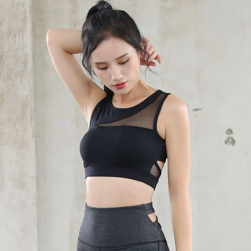 Сетчатый спортивный бюстгальтер для женщин йоги бега нижнее белье лифчик