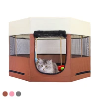 solid wood bracket octagonal pet fence oxford cloth waterproof cat medium dog house pet production room pet bed puppy cats sofa