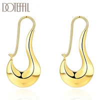 doteffil 925 sterling silver classic twisted 18k gold earrings for women gift fashion charm engagement wedding jewelry