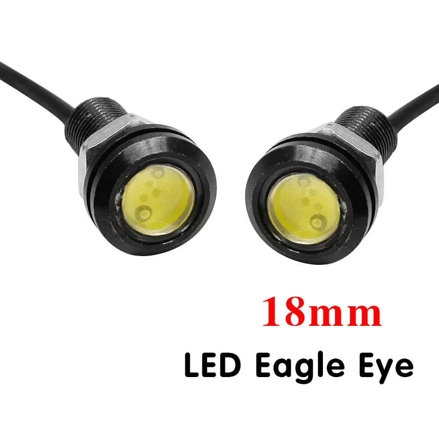

10 шт./лот 3 Вт светодиодный 18 мм 12 В постоянного тока фары «Орлиный глаз» Автомобильные противотуманные ДХО дневные фонари заднего хода парковочный сигнал лампа Горячая Распродажа