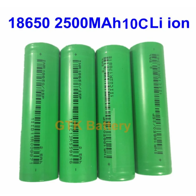Литий ионный аккумулятор GTK 18650 3 7 в 2500 мАч 10C 25A 18650|pilha a|li-ion 186503.7v battery |