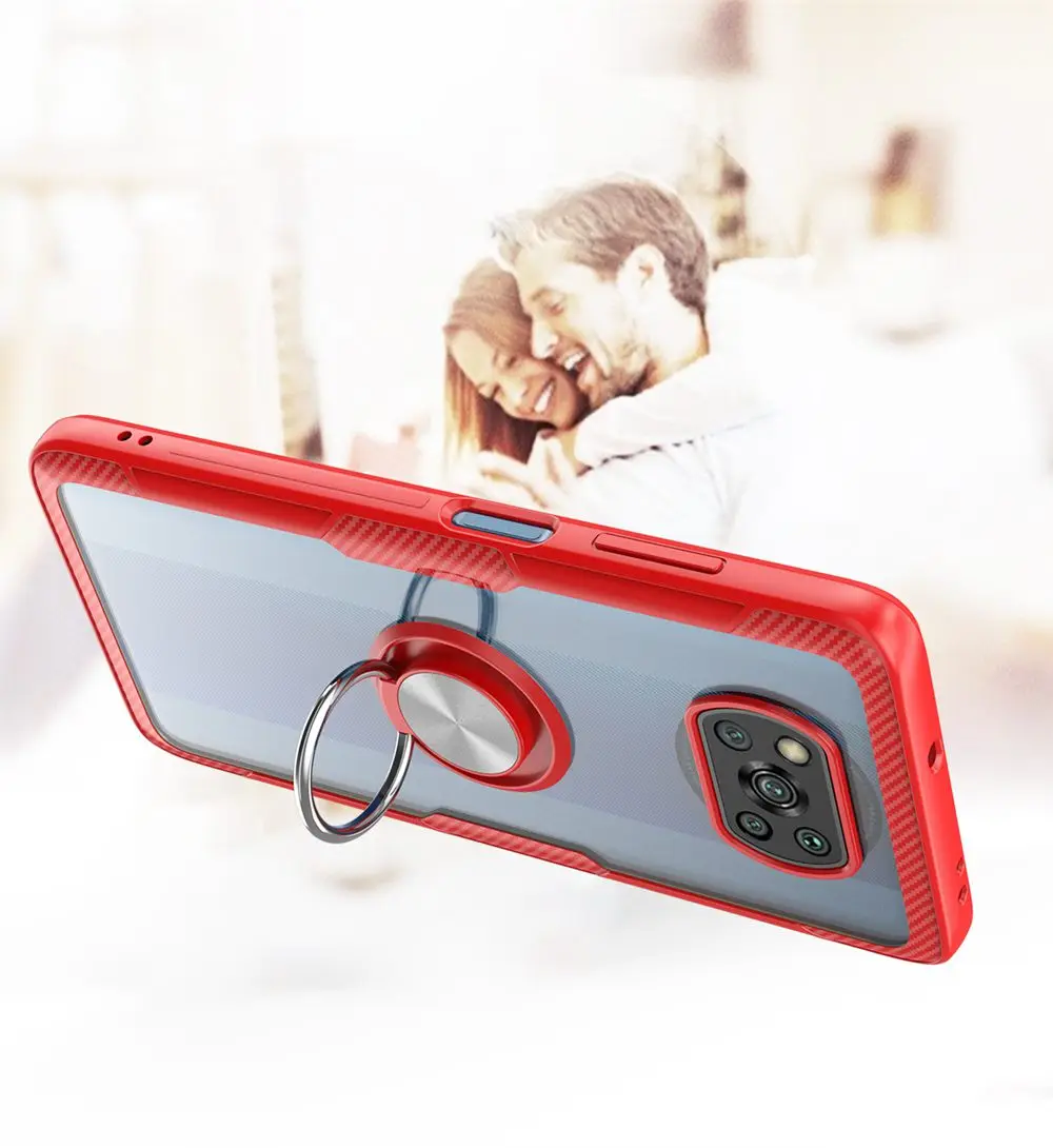 Clear Acrylic Case For Poco X3 Pro NFC M3 Cover Ring Hard Case For Xiaomi POCO X3Pro X3NFC POCOX3 POCOM3 M3 Case