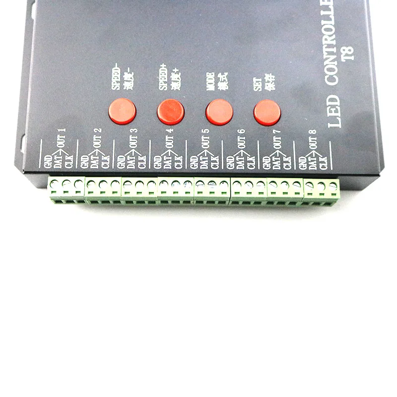 Светодиодный RGB контроллер T8 sd карта пикселей 8 каналов для WS2801 WS2812B WS2811 LPD6803