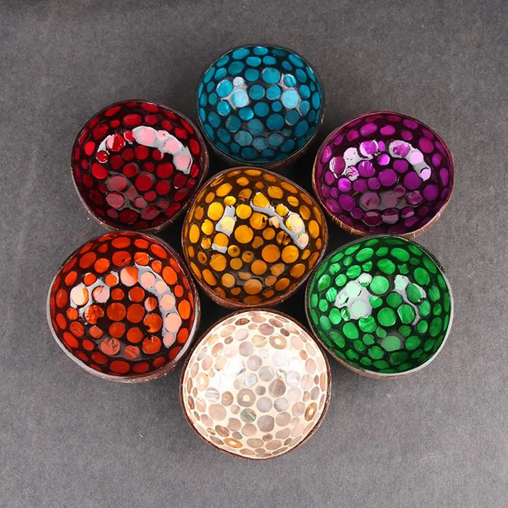 Натуральная Кокосовая раковина круглая нашивка салатная лапша рисовая чаша