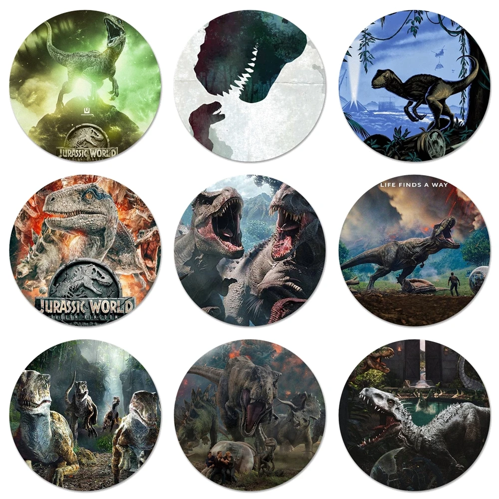 World Jurassic Park Icons Pins Badge Decoration Brooches Metal Badges For Clothes Backpack Decoration