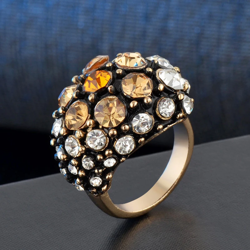 Kinel новые модные свадебные кольца для невесты женщин антикварное золото Мозаика